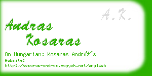 andras kosaras business card